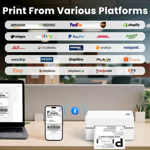 Y812 shipping label printer supports multi-platform printing on Amazon, shopify, ebay, etc.