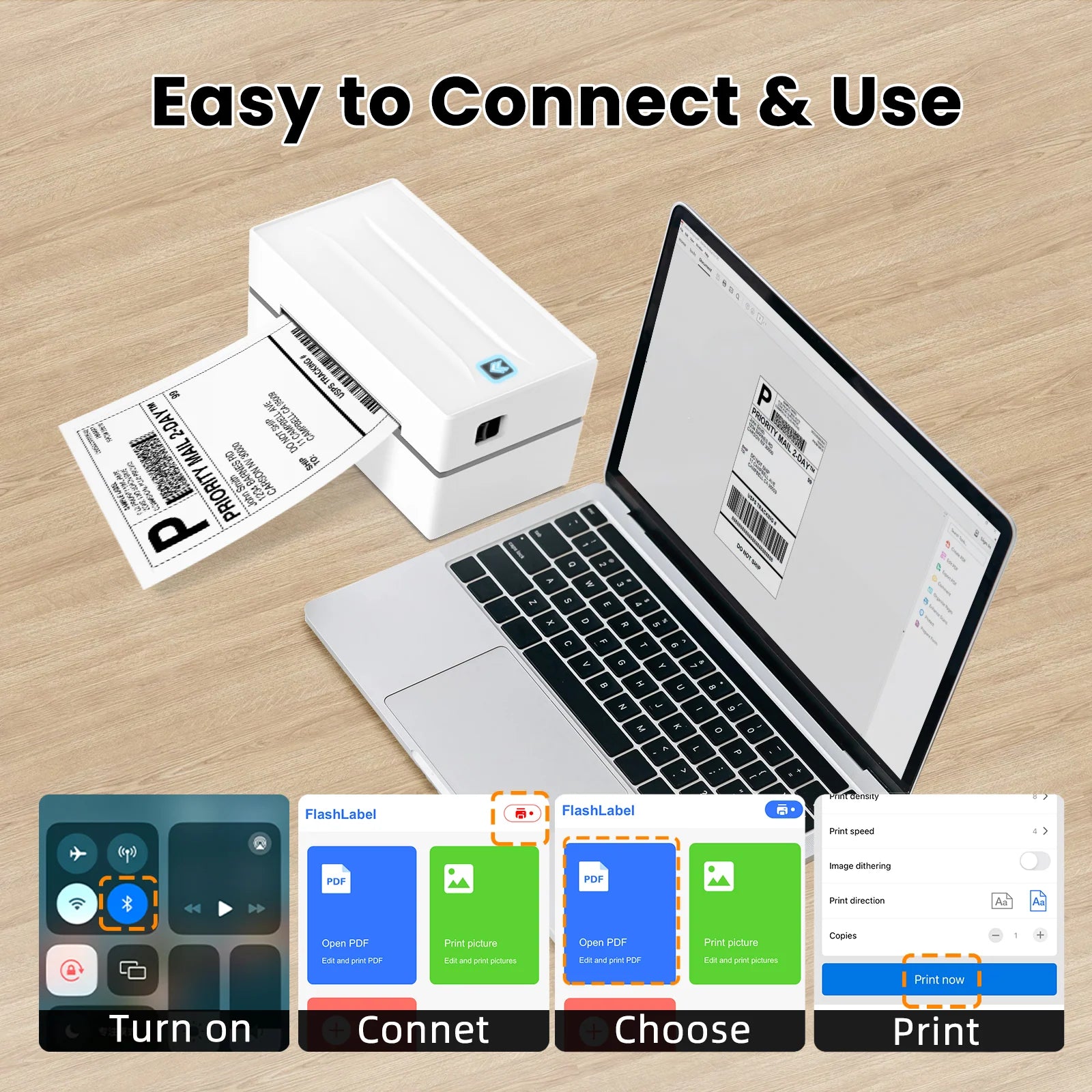 How to connect a Ndyin printer and use it