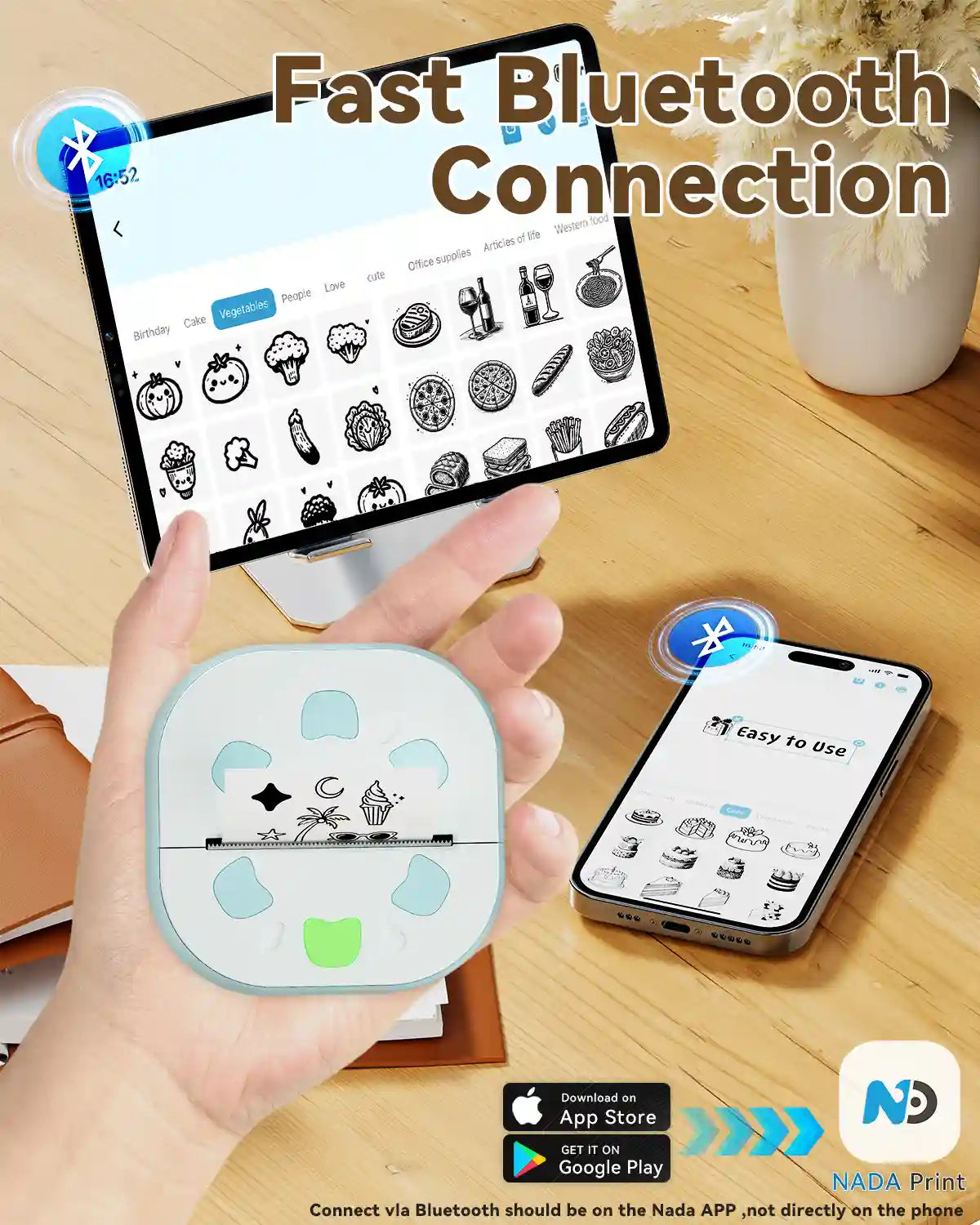 Ndyin D21 thermal printer – fast Bluetooth pairing and simple, intuitive use