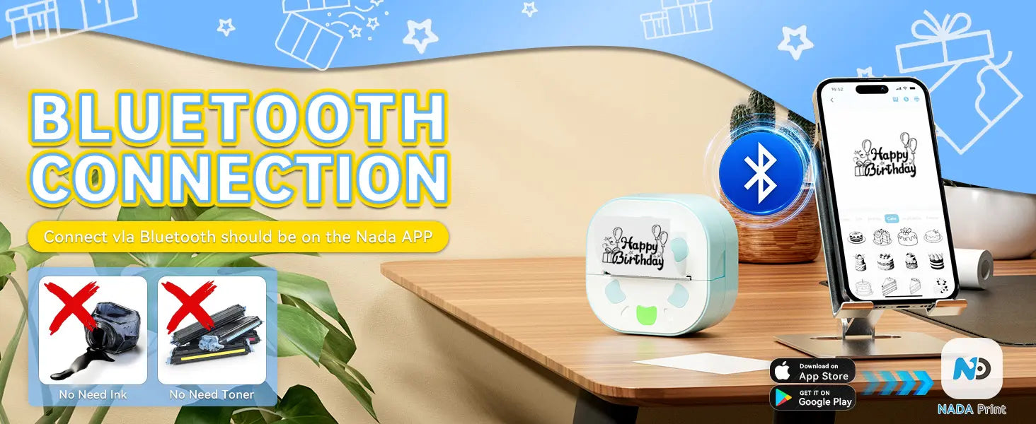 Ndyin D21 wireless inkless mini printer breaks tradition with hassle-free Bluetooth printing for home and school.