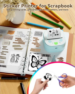Sticker printer for scrapbook lovers—ideal for printing decorative icons, notes, and lists.