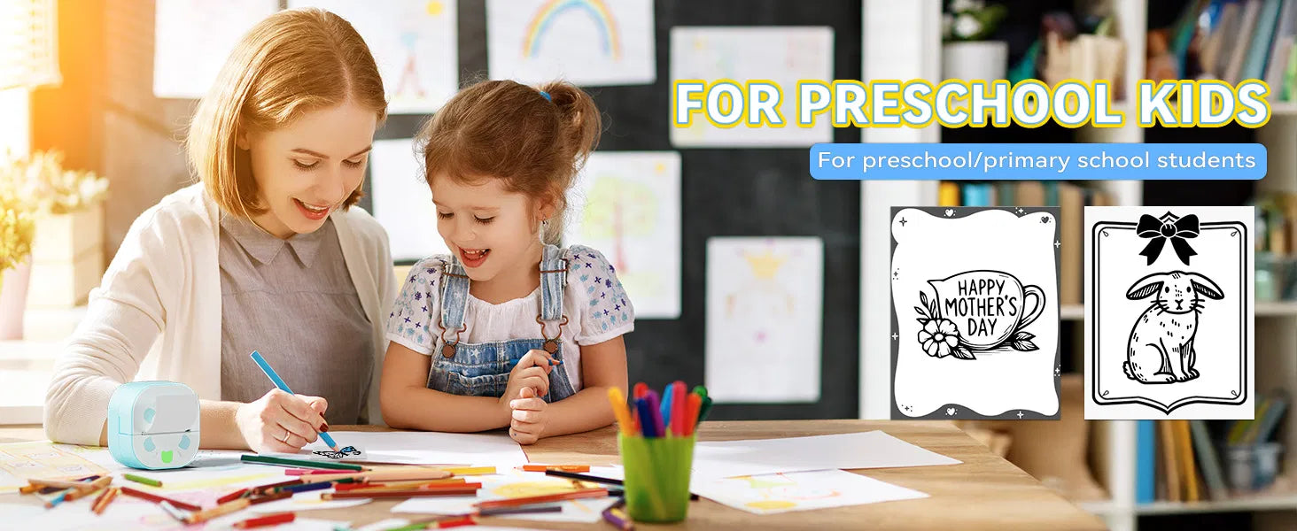 Compact and colorful, the Ndyin D21 mini sticker printer is perfect for kids and students for daily use and learning.