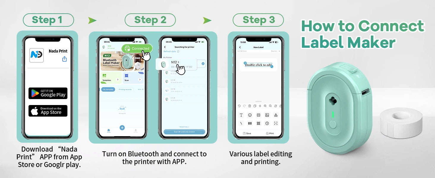 How to connect the Ndyin N12 label maker to your smartphone via Bluetooth