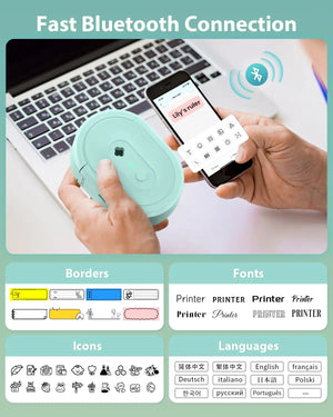 Ndyin N12 label maker with fast Bluetooth connection and user-friendly app interface