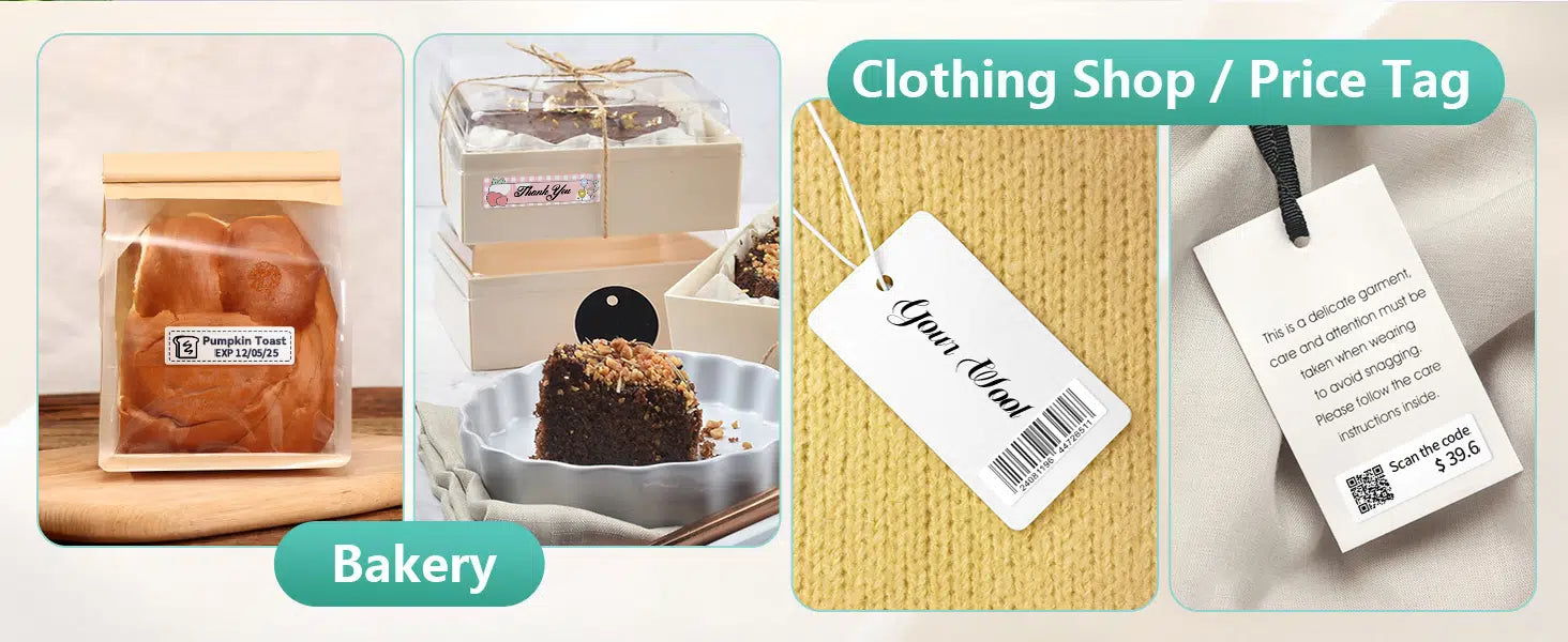 ndyin n12 label machine can be used in bakery, clothing store and price labeling