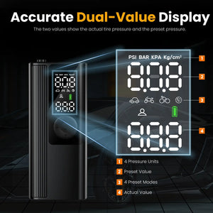 NDYIN digital air pump with accurate dual-value display for real-time monitoring