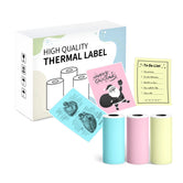 NDYIN 57mm Blue/Pink/Yellow Sticker Thermal Paper-3 Rolls