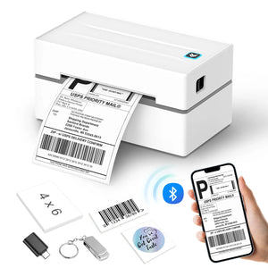 NDYIN Y812 thermal shipping label printer supports Bluetooth printing and can print 4x6 logistics labels for UPS, USPS, and more.